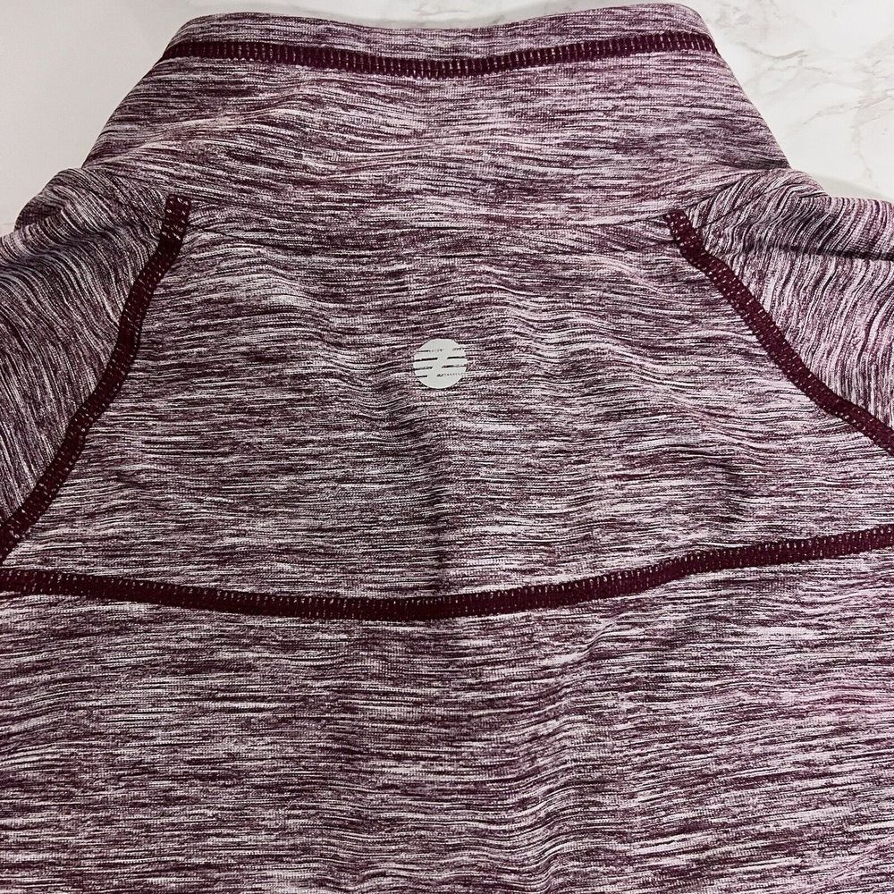 Z By Zella Womens Medium Maroon 1/4 Zip Space Dye Pullover Long Sleeve Athletic - Picture 9 of 16